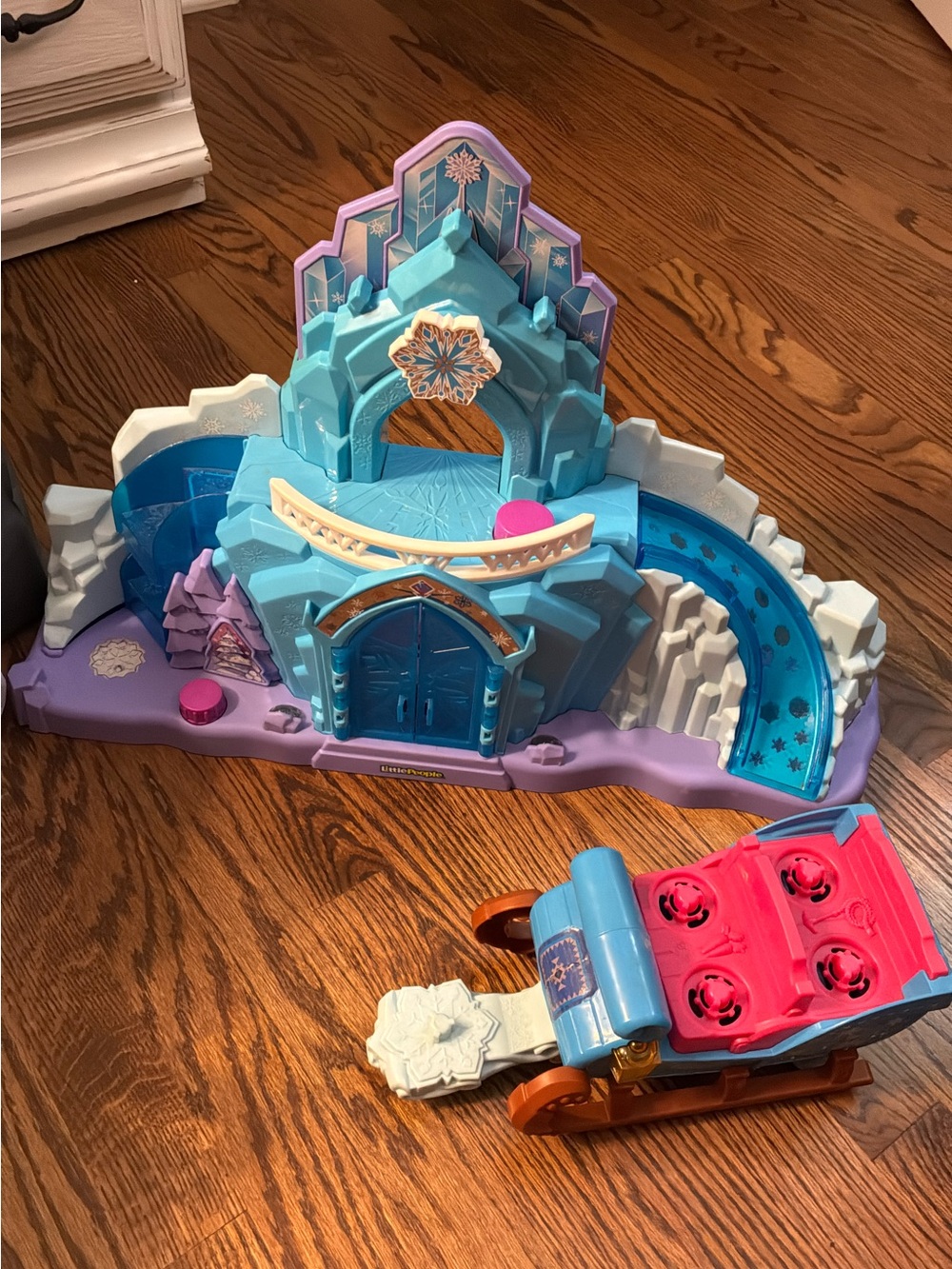 Little People Frozen Elsa Ice Castle Playset and Sleigh NO FIGURES